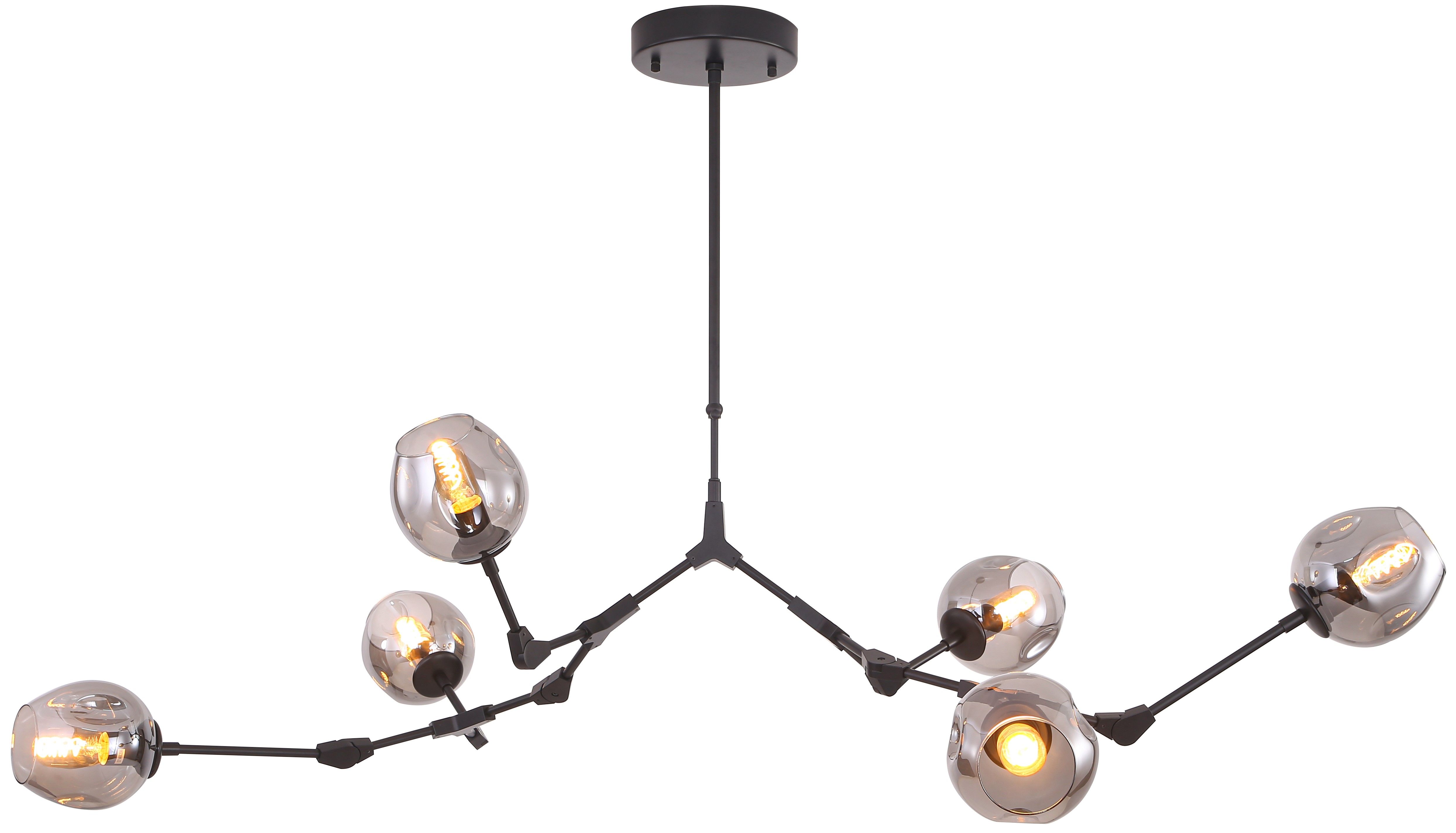 Plafondlamp 6-lichts Zwart Cas B110 x D70 cm