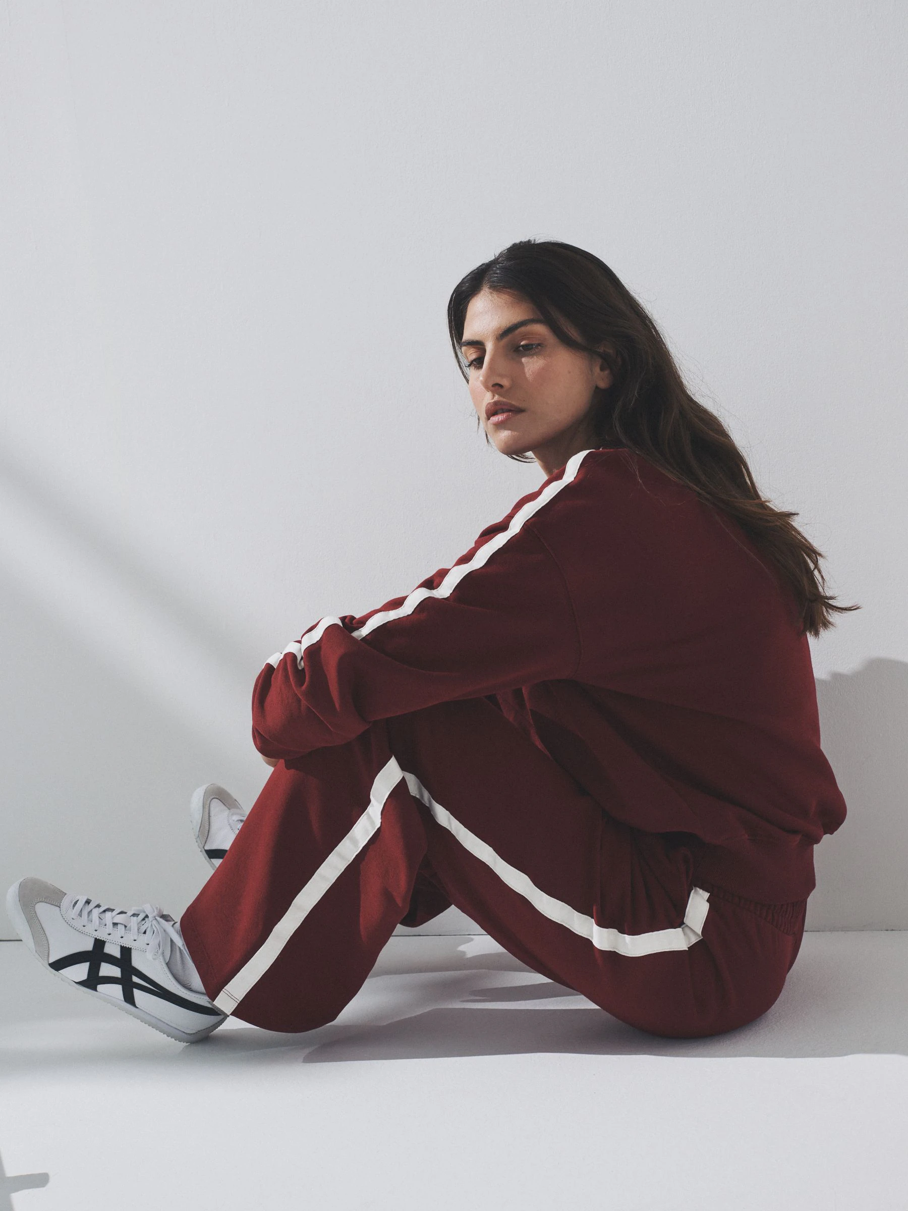 The Set 2 Piece Taped Crew Neck Sweatshirt and Wide Leg Joggers Set