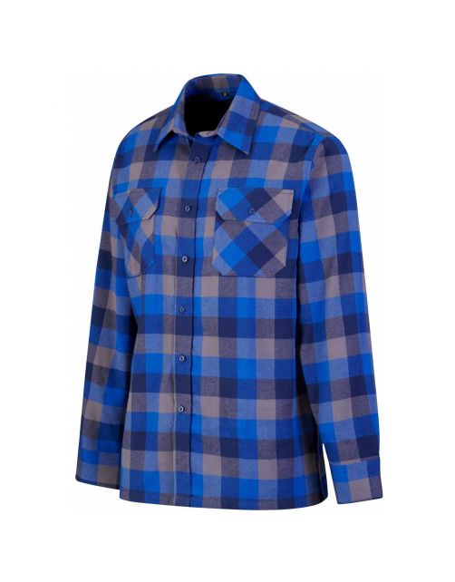 Storvik Blouse Flanel Dawson Blauw&Grijs - Werkkleding