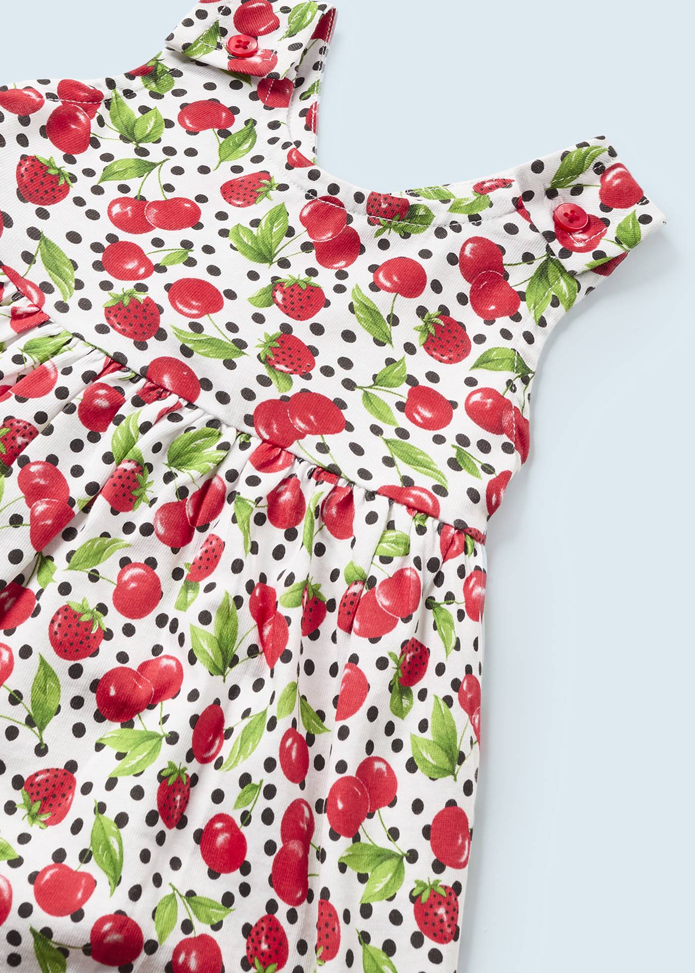 Vestido estampado com capa de fralda de algodão sustentável para bebê