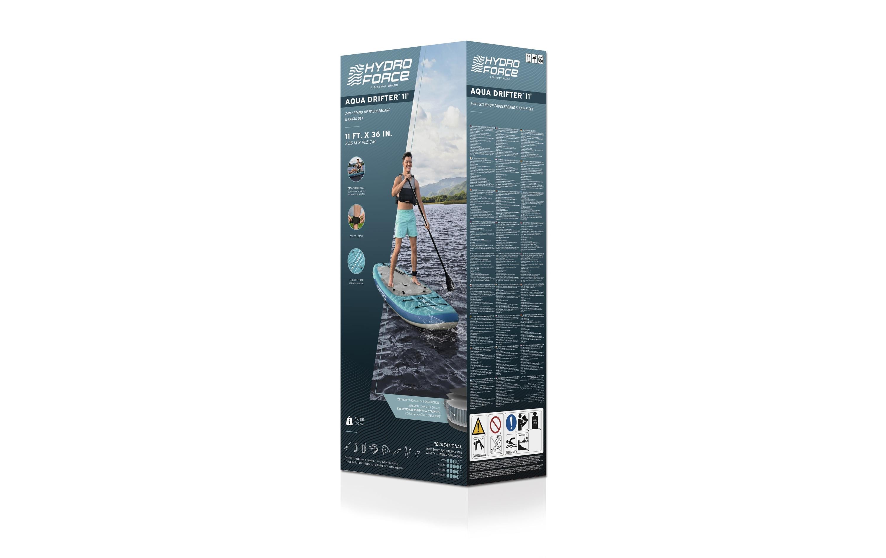 Allround Board-Set Aqua Drifter mit Sitz, 335 cm<br>Allround SUP Board-Set mit Sitz