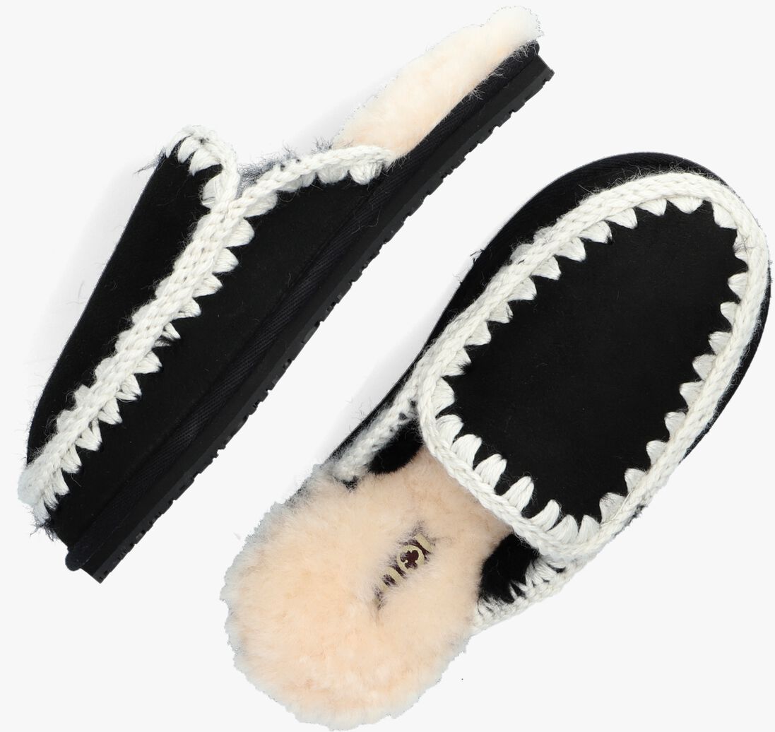 MOU zwarte mou pantoffels slipper full eskimo stitch