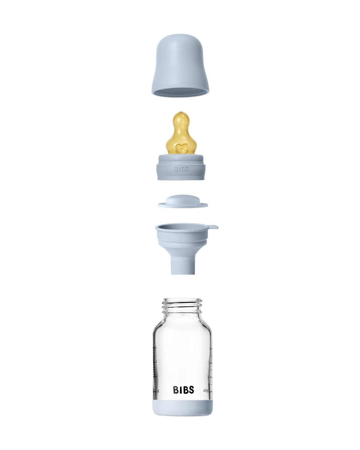 BIBS Tåteflaske i Glass med silikonbunn | Komplett Sett – 120ml