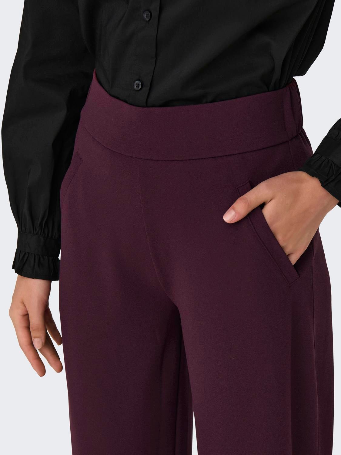 JDYLOUISVILLE Hohe Taille Weiter Beinschnitt Hose mit weitem Beinschnitt Winetasting