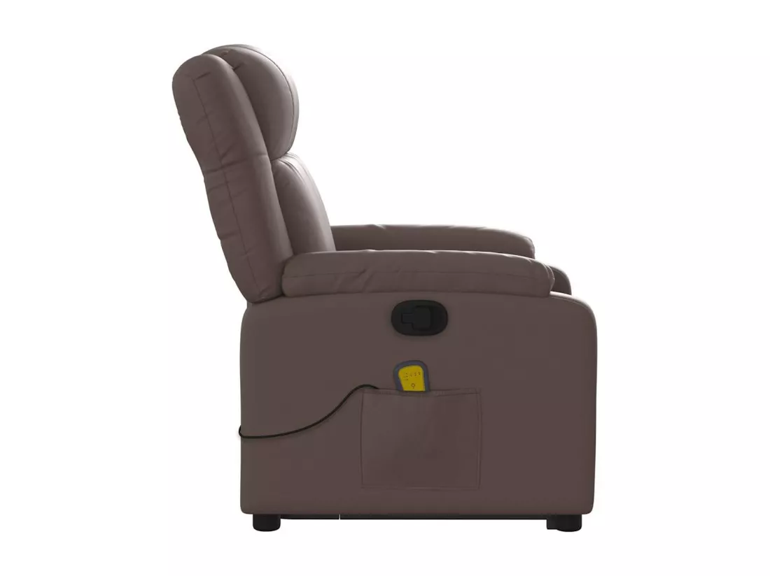 Fauteuil inclinable massant Marron Similicuir