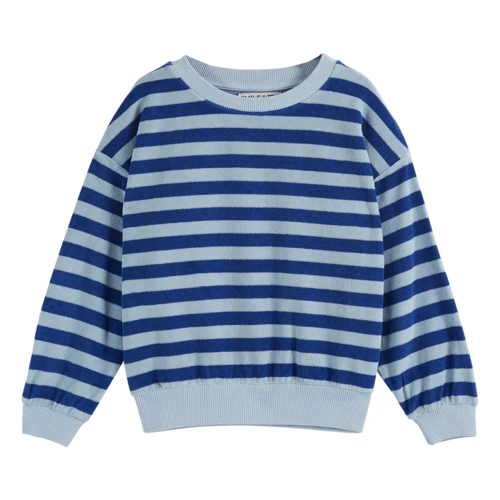 Emile et Ida Sweat Rayures Eponge | Bleu