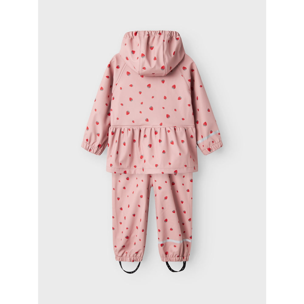 Køb Name It Pale Mauve Strawberry Dry10 Regnsæt AOP Fo
