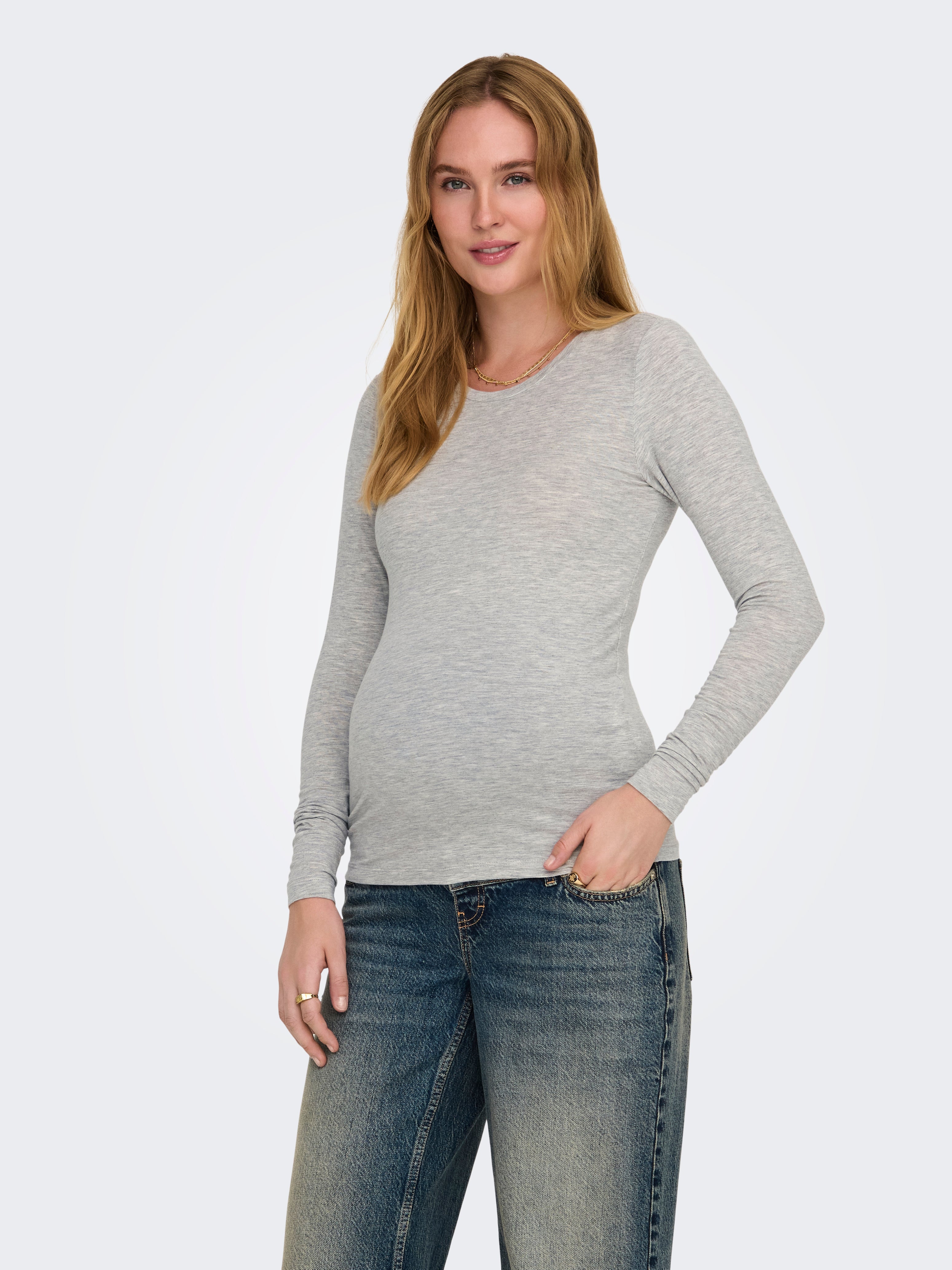 OLMSIGRID Top Light Grey Melange
