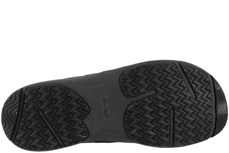 NEW FEET SKO I SORT PRÆGET RUSKIND