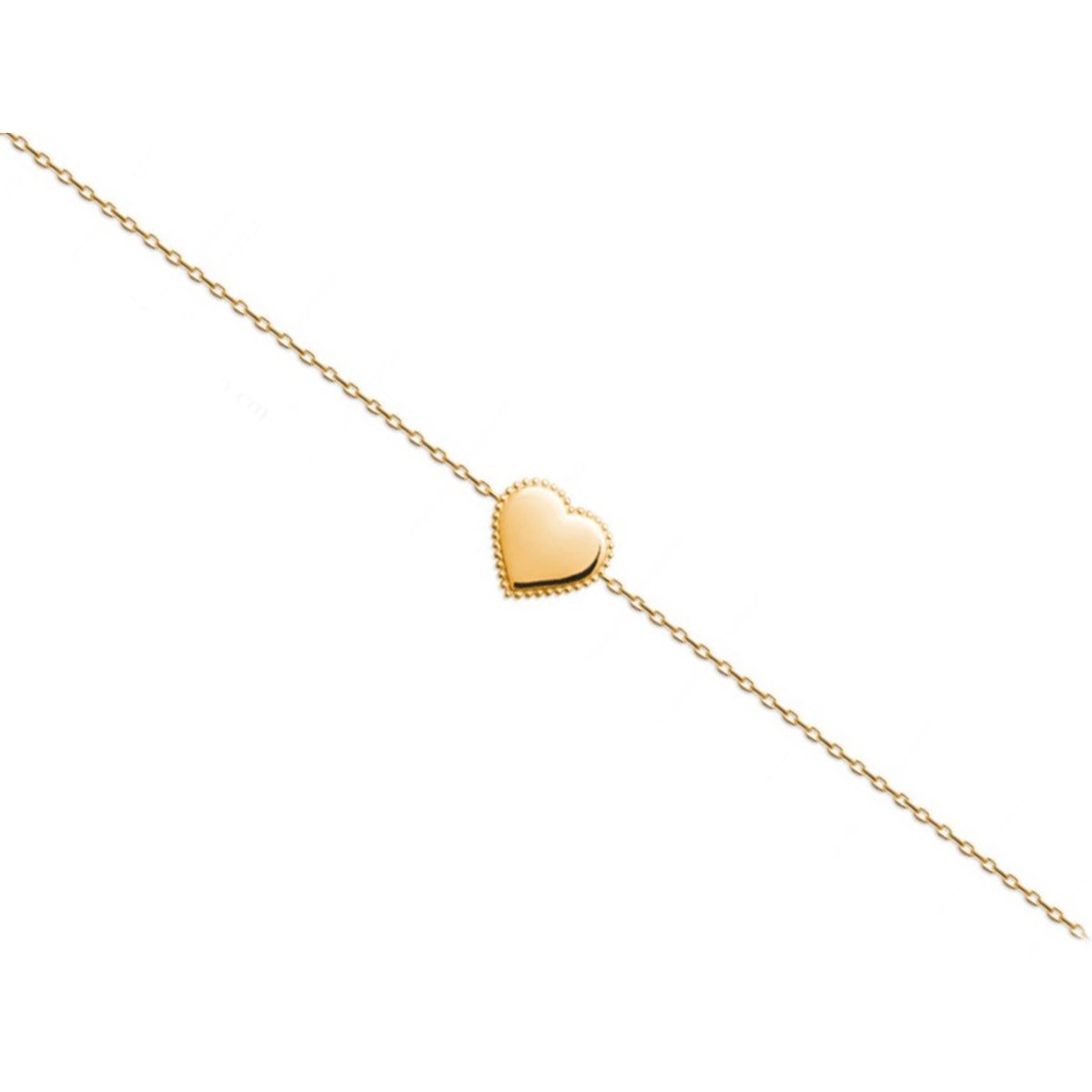 Bracelet chaîne coeur   -Plaqué or