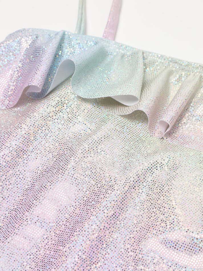 Conjunto de biquíni e elástico de cabelo de duas peças - Rosa Pastel