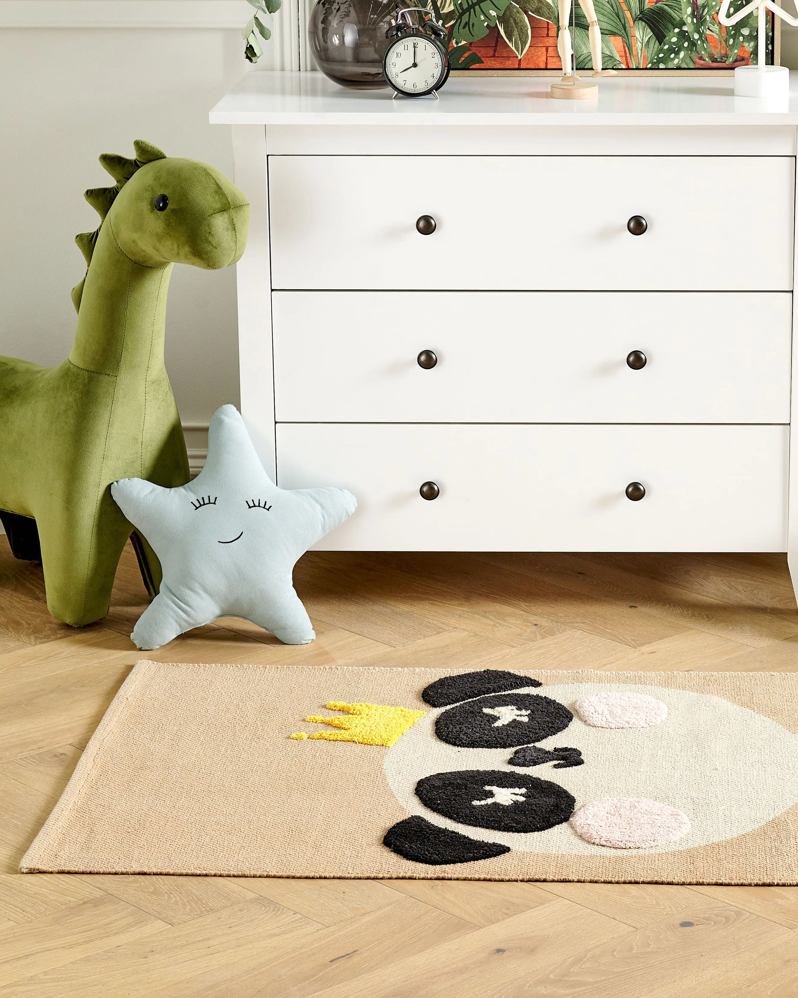 Kindervloerkleed BUNAN Beige 80 x 150 cm Katoen