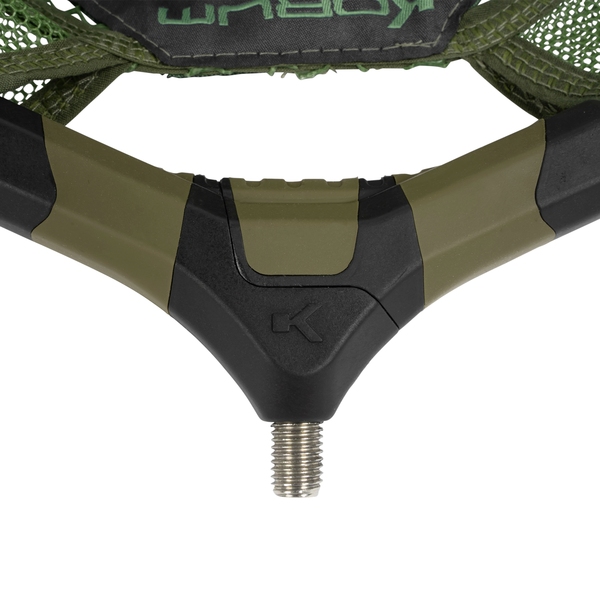 Épuisette triangulaire Korum Power Folding avec filet en latex