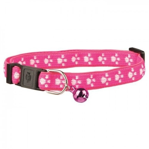 Coleira Trixie rosa estampada em nylon para gatos