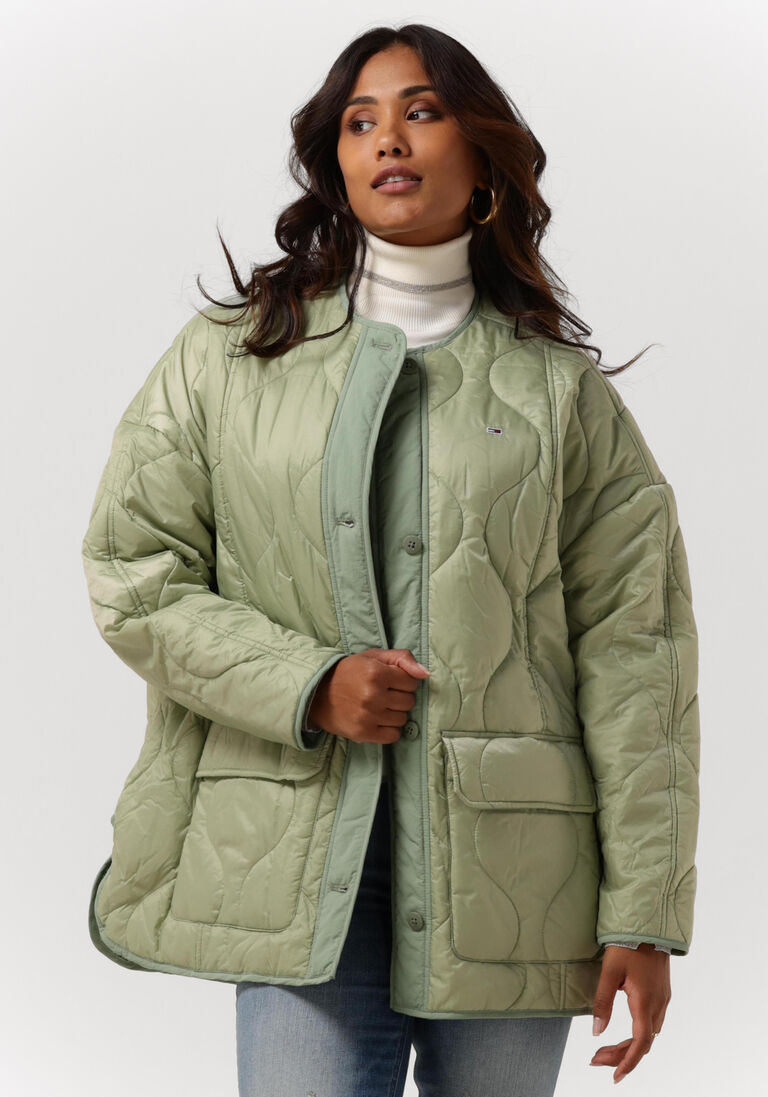 TOMMY JEANS groene tommy jeans gewatteerde jas tjw oversize onion quilt jacket