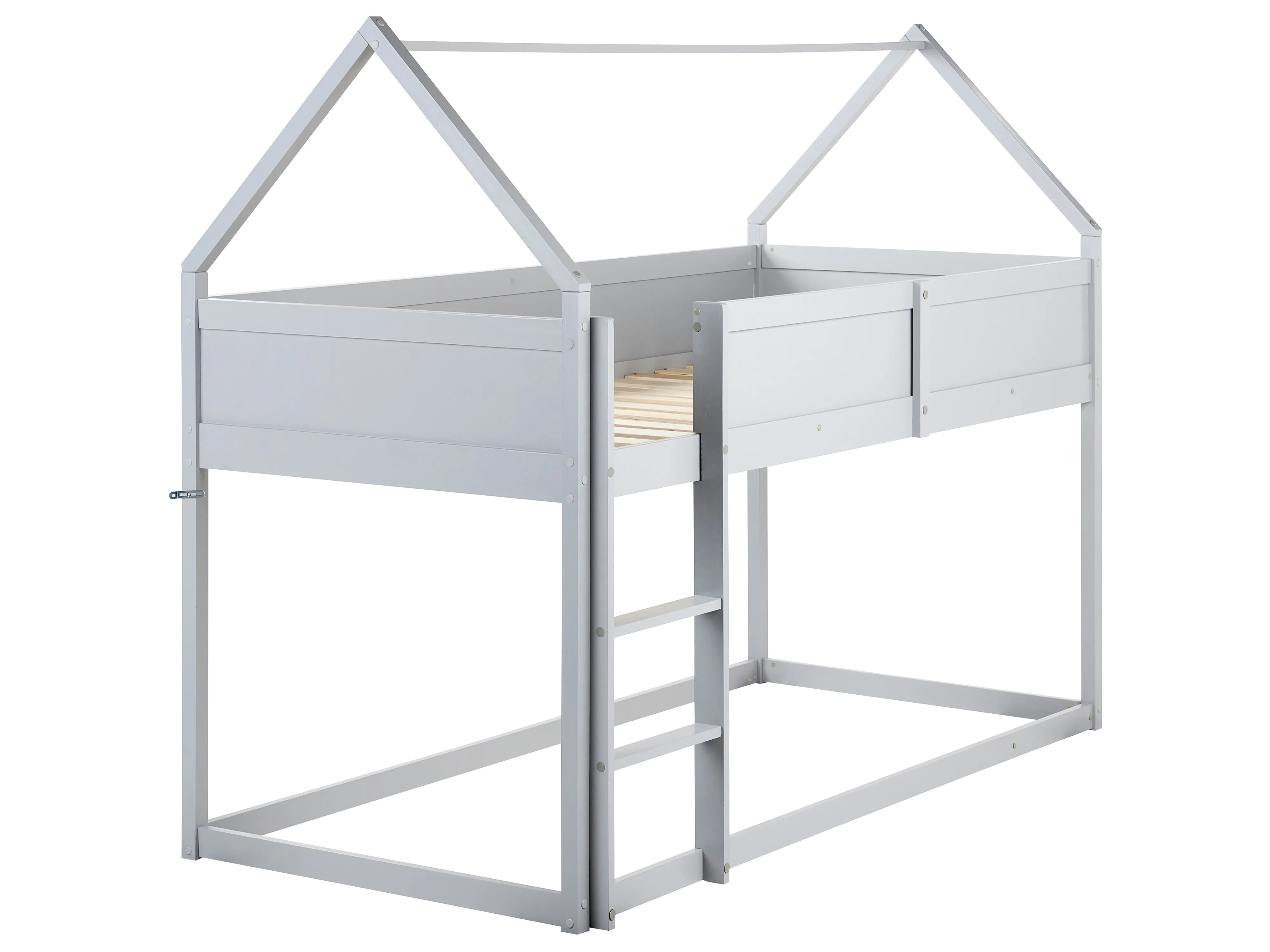 Verhoogd bed Huis Dennenhout DIENNE 90 x 200 cm Grijs