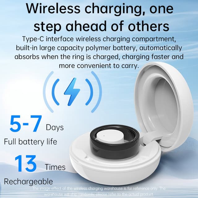 Smart Ring R1000 – Søvnmonitor, Bluetooth 5.0, Blood Oxygen Monitor Sort 11