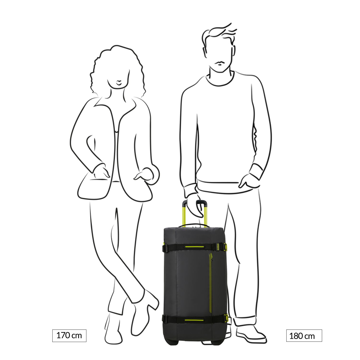American Tourister Urban Track Duffle/Wheels M Coated black/lime