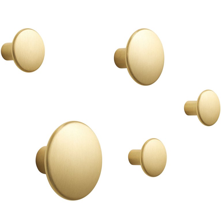 Muuto The Dots Metal haak set van 5 Brass