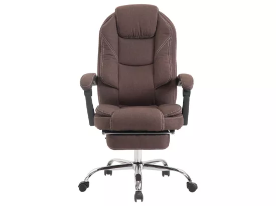 Chaise de bureau - Tissu & Métal chromé - Marron - Castle