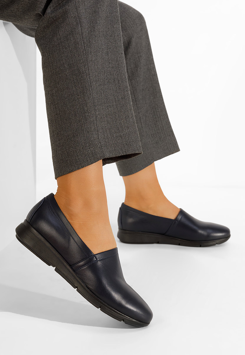 Chaussures casual femme en cuir marine Guilena