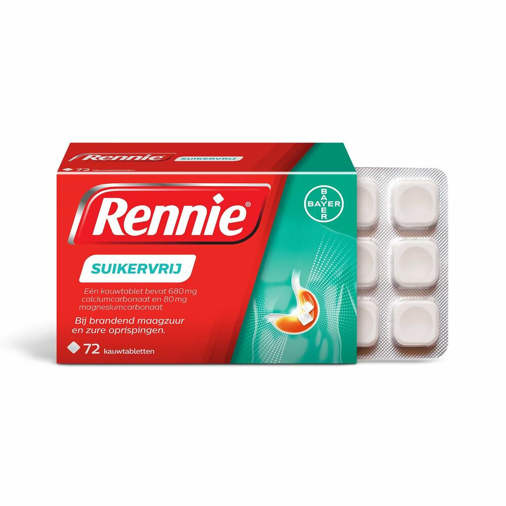 Rennie Suikervrij 72 tabletten