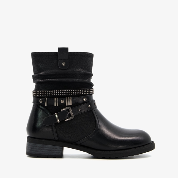 Blue Box dames enkellaarsjes met bandjes zwart