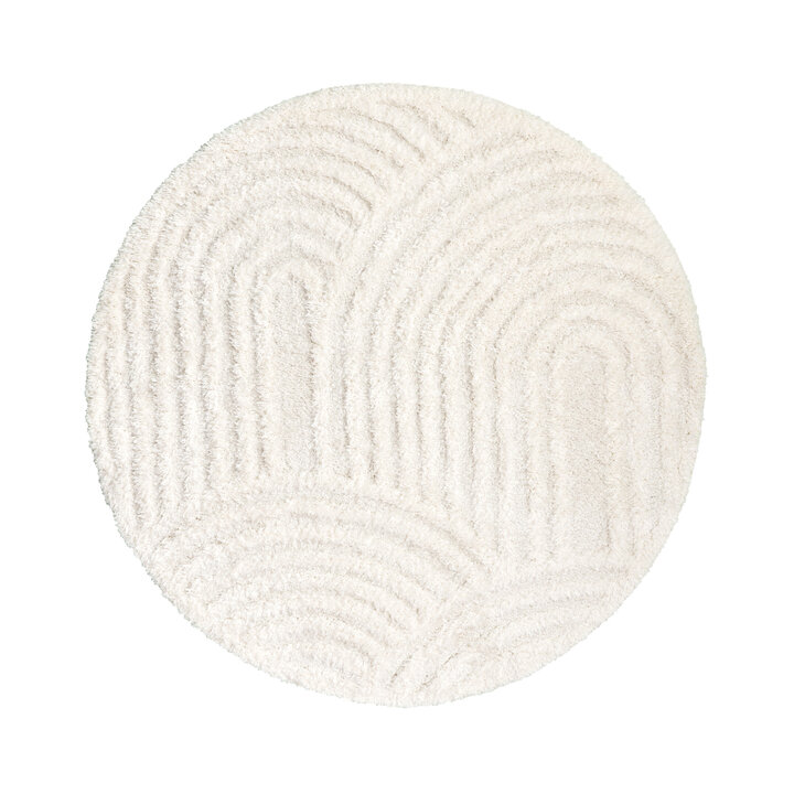 Rond Scandinavisch vloerkleed - Lova Arches Creme