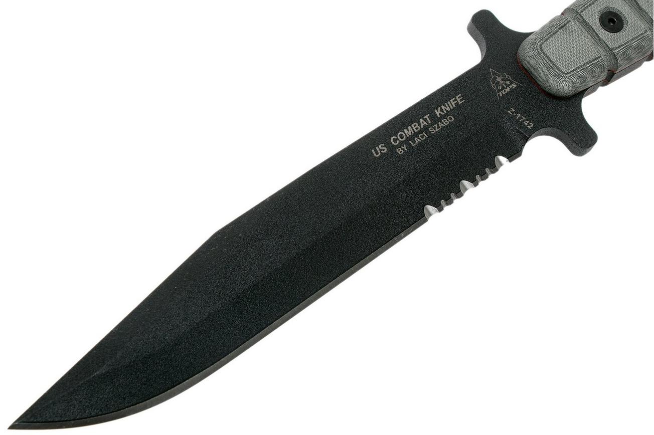 TOPS Knives US Combat Knife outdoormes, Serrated, US-01-SERR, Szabo-design