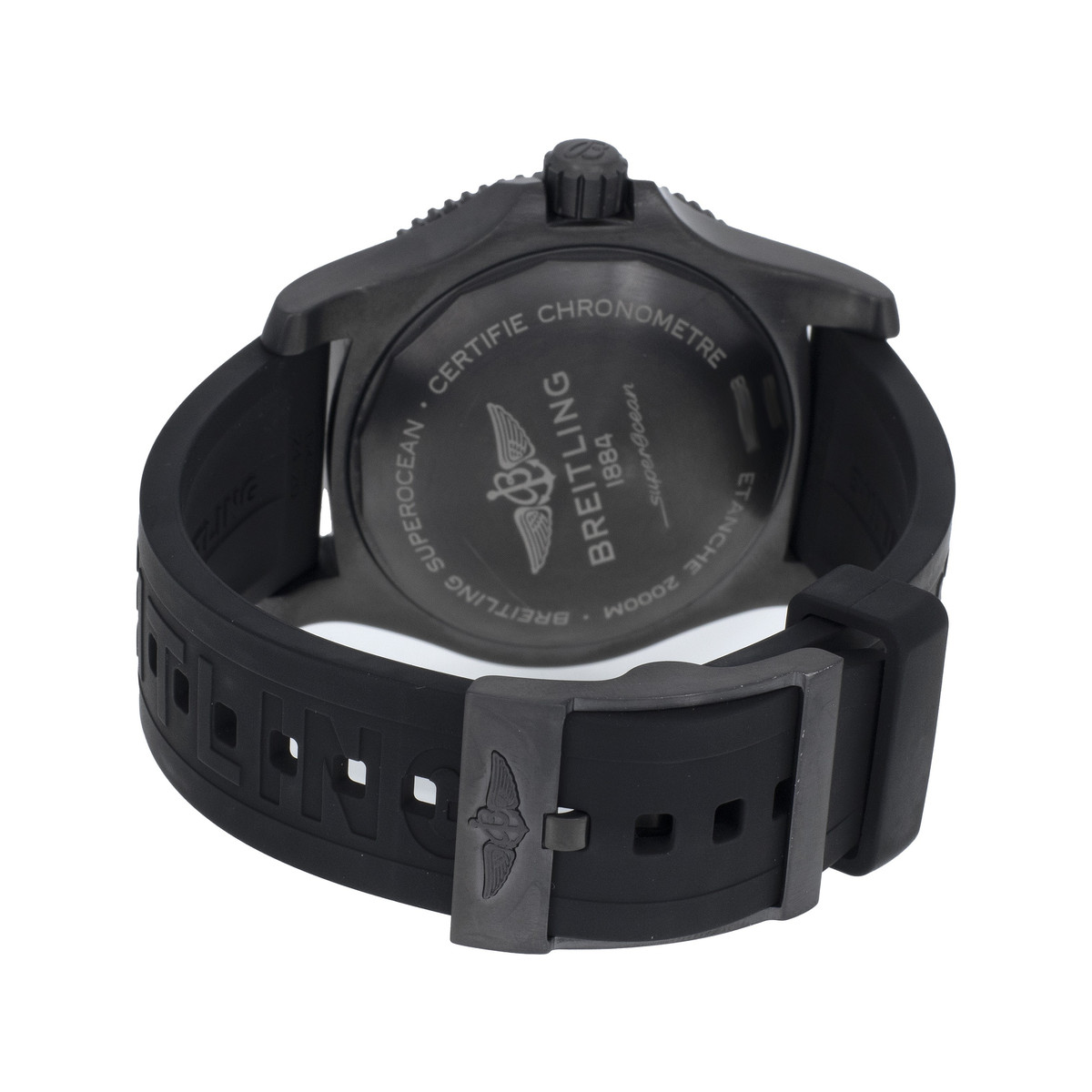 Montre d'occasion Breitling SuperOcean homme automatique acier bracelet caoutchouc noir