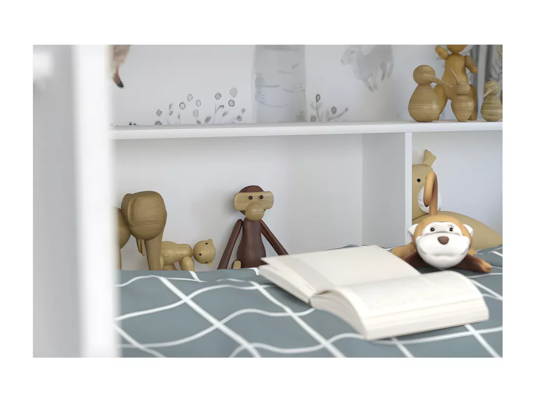 Lits Superposés avec Niches de rangement - 90x200 cm - Leo