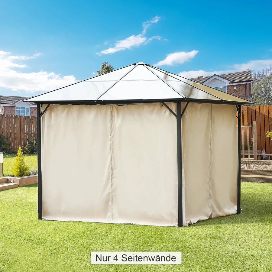 Outsunny Seitenwände mit Doppelseitigem Reißverschluss beige