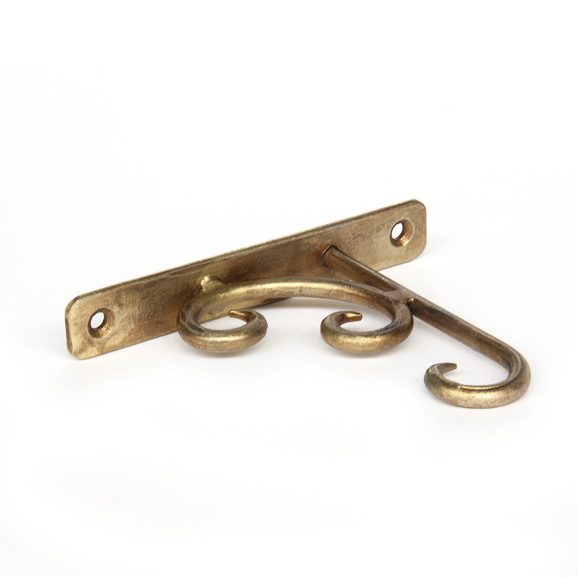 Wandhaken, antik messing-finish, T 10 cm, B 2 cm, H 13 cm von fischer's lagerhaus