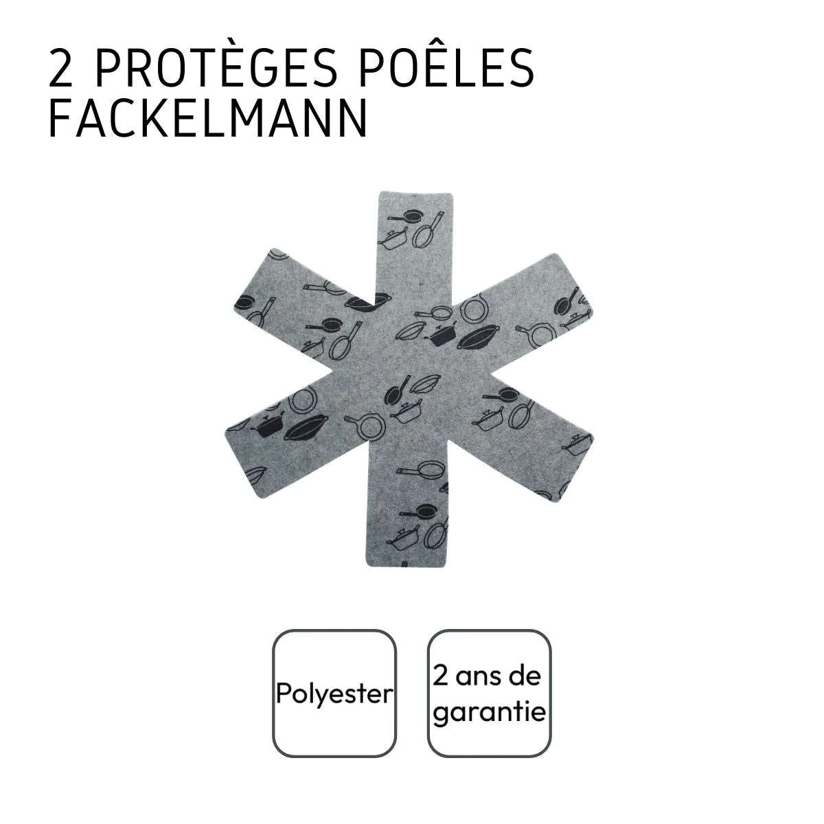 Lot de 2 protections de poêles en feutrine 38 cm Fackelmann Fackelmann