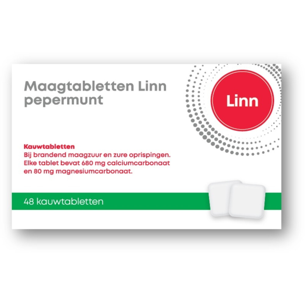Linn Maagtabletten Pepermunt48 tabletten
