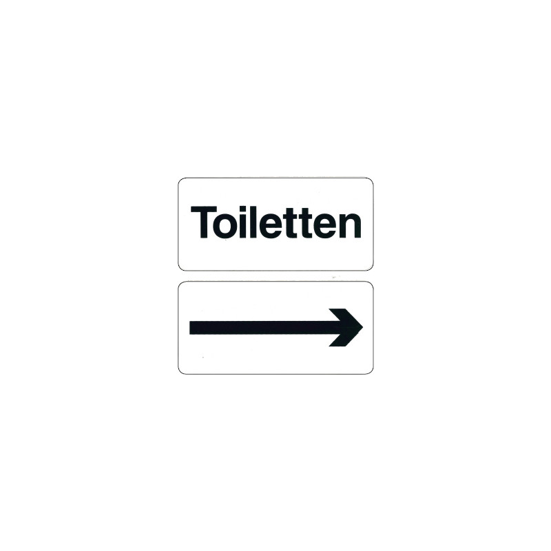 Sticker toiletten met pijl 10x10cm*