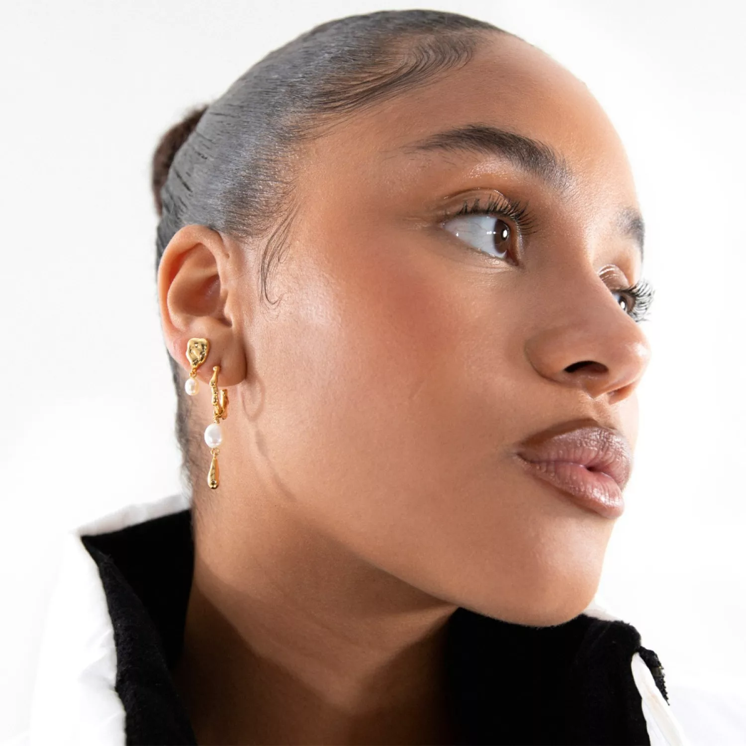 Jane Kønig Drippy Ørering Single 18 kt. Forgyldt Sølv DEPP-AW22-G