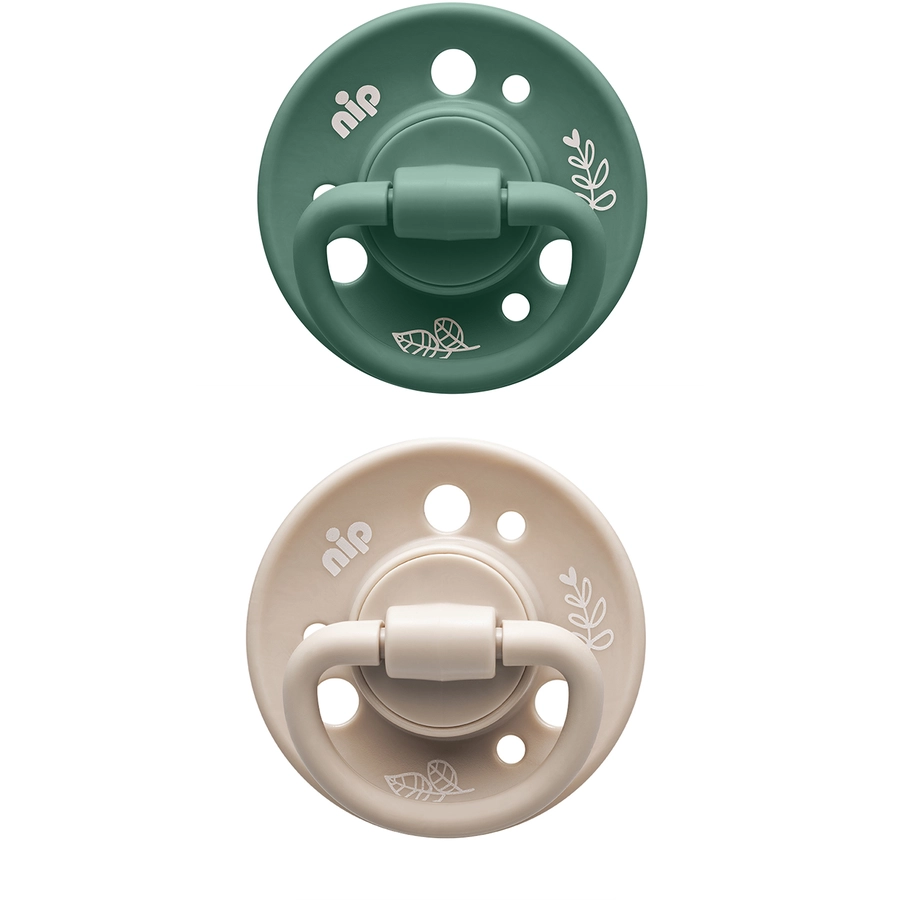 nip® Schnuller Cherry Green Boy, Größe 1 (0-6 Monate) Latex, Hellgrün  Grün  Grün  Beige