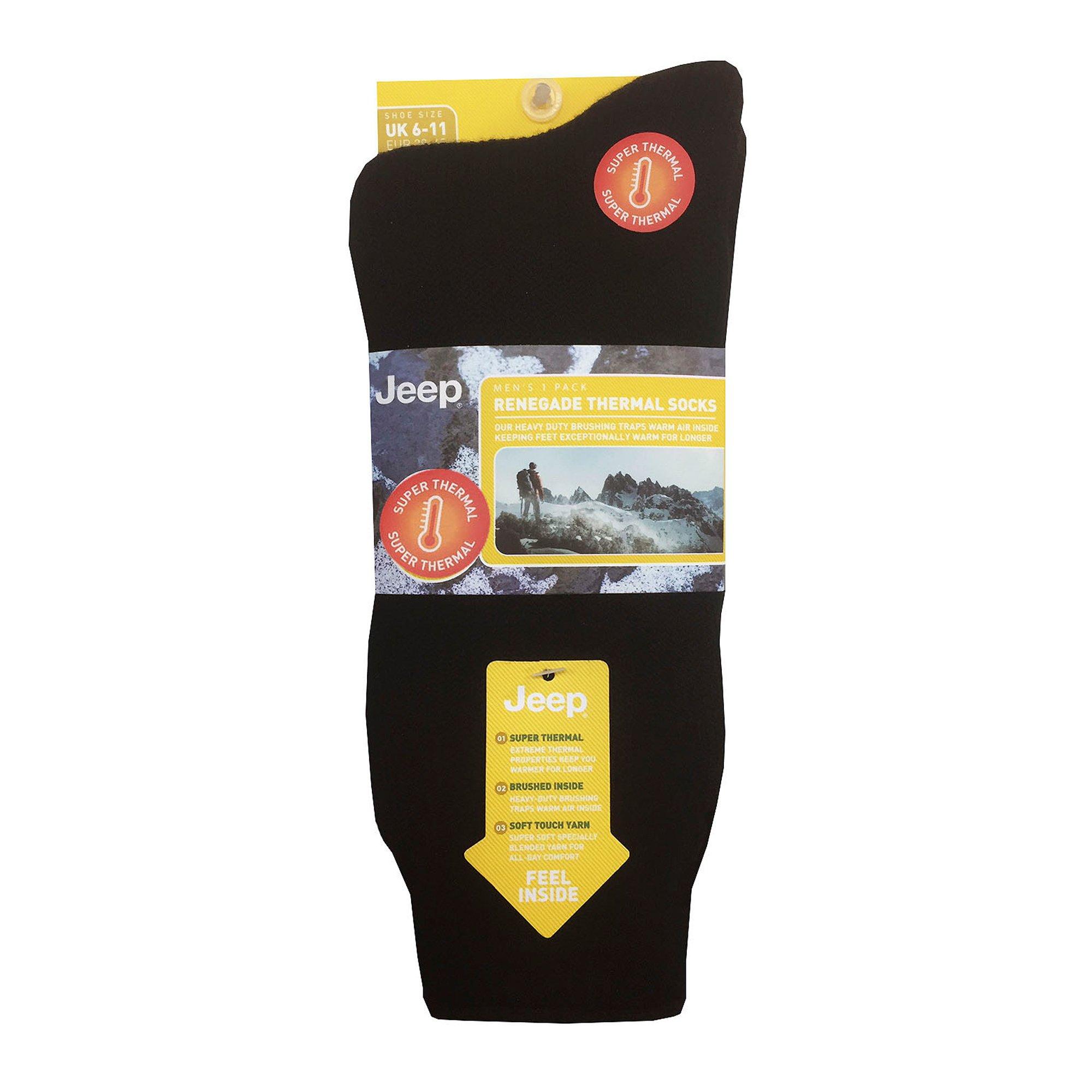 Jeep 1 Pack Thermal Boot Socks Mens