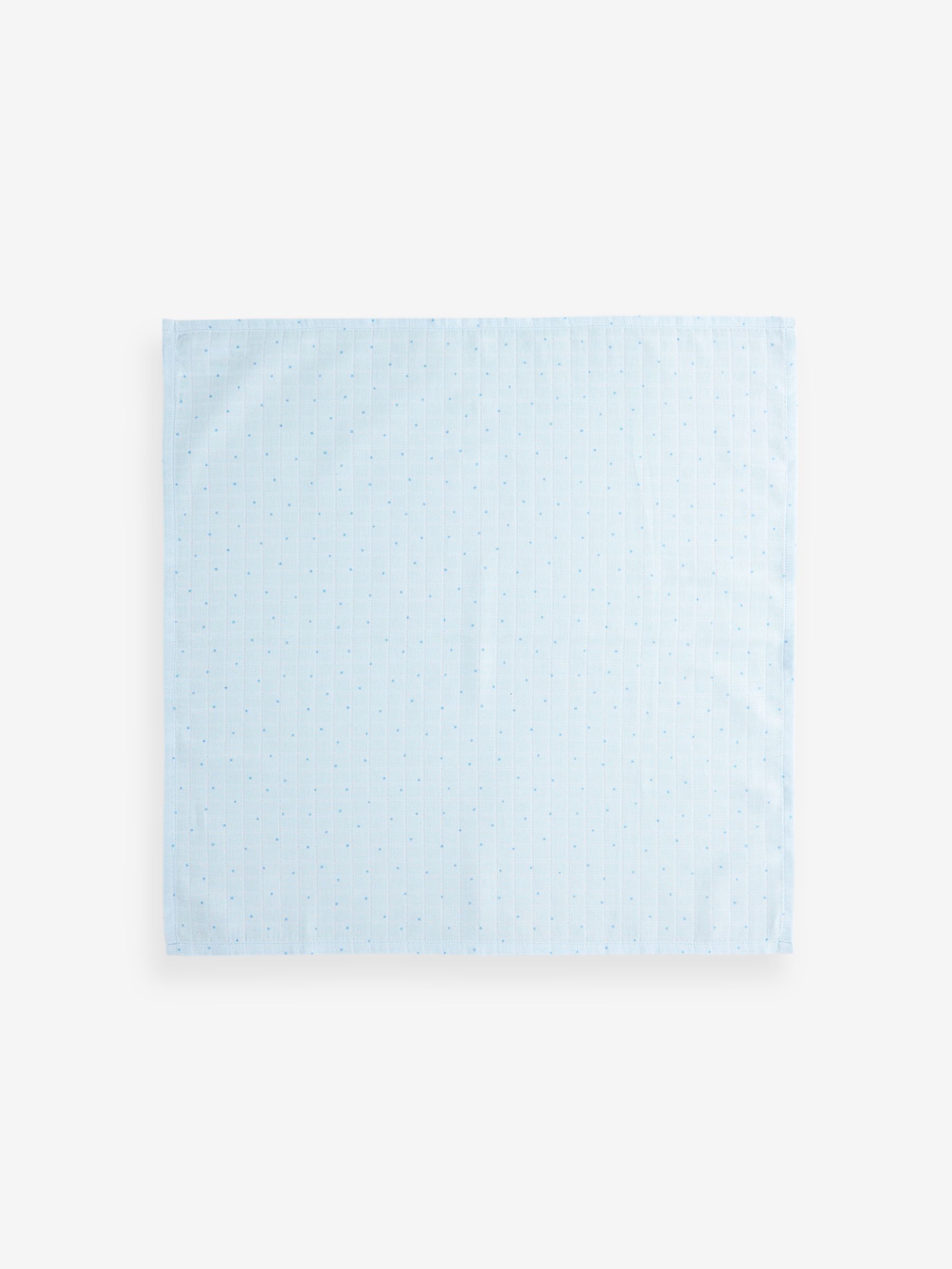 Blauw met beren - Set van 4 mousseline babydoekjes