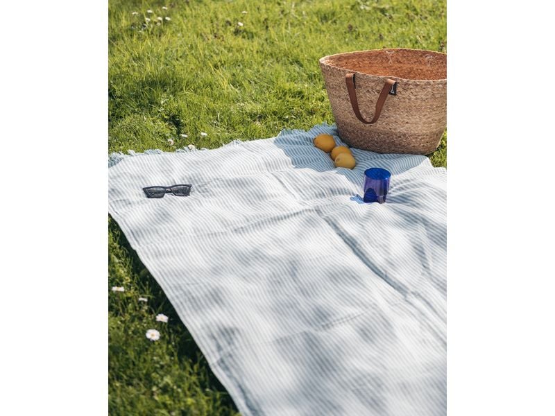 Esmée Strandtuch -Set Sol 100 x 190 cm, Weiss/Blau Hamam und Strandtuch