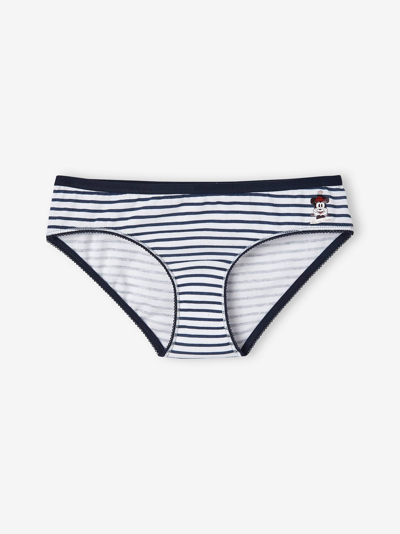 Pacote com 7 calcinhas listradas azul-marinho da DS® Minnie