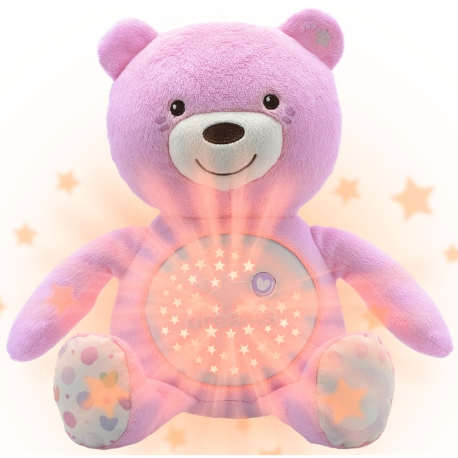 Chicco - Nachtlicht für Babys mit Musik - Bär - rosa