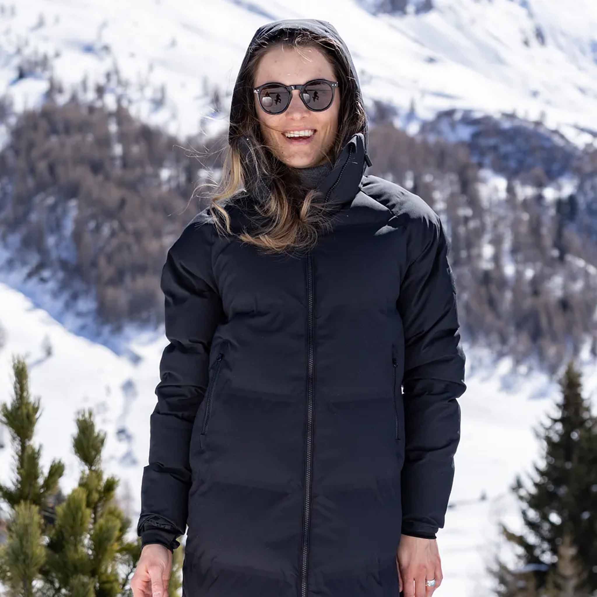 Frauen Wintermantel Vala lang black