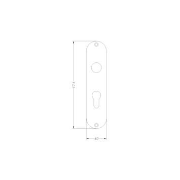 Schild voor cilinderslot ovaal 55mm aluminium