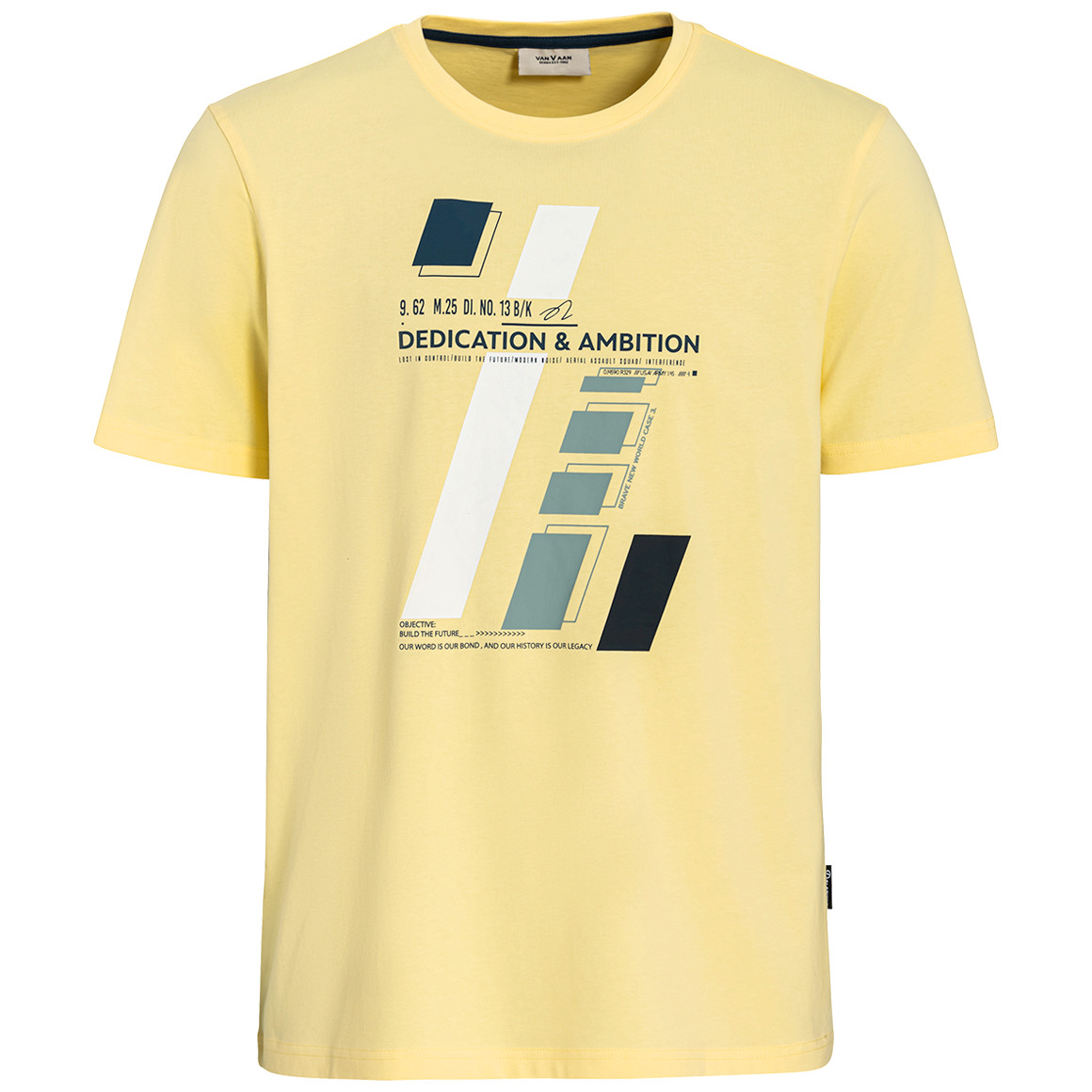 VanVaan Denim Herren T-Shirt mit Brust-Print gelb