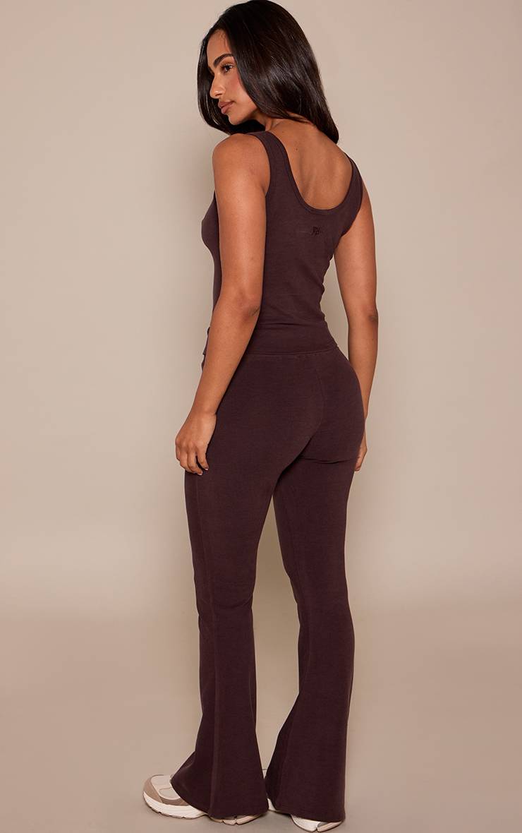 Chocolat Pantalon Évasé Petite Plt En Coton Doux Pour Yoga