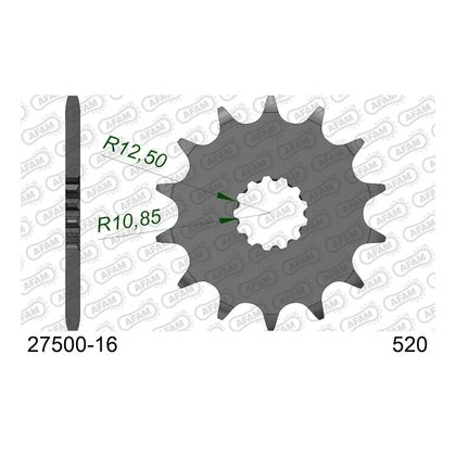 Pignon de sortie de boite AFAM ACIER 520 - 16 DENTS - Gris