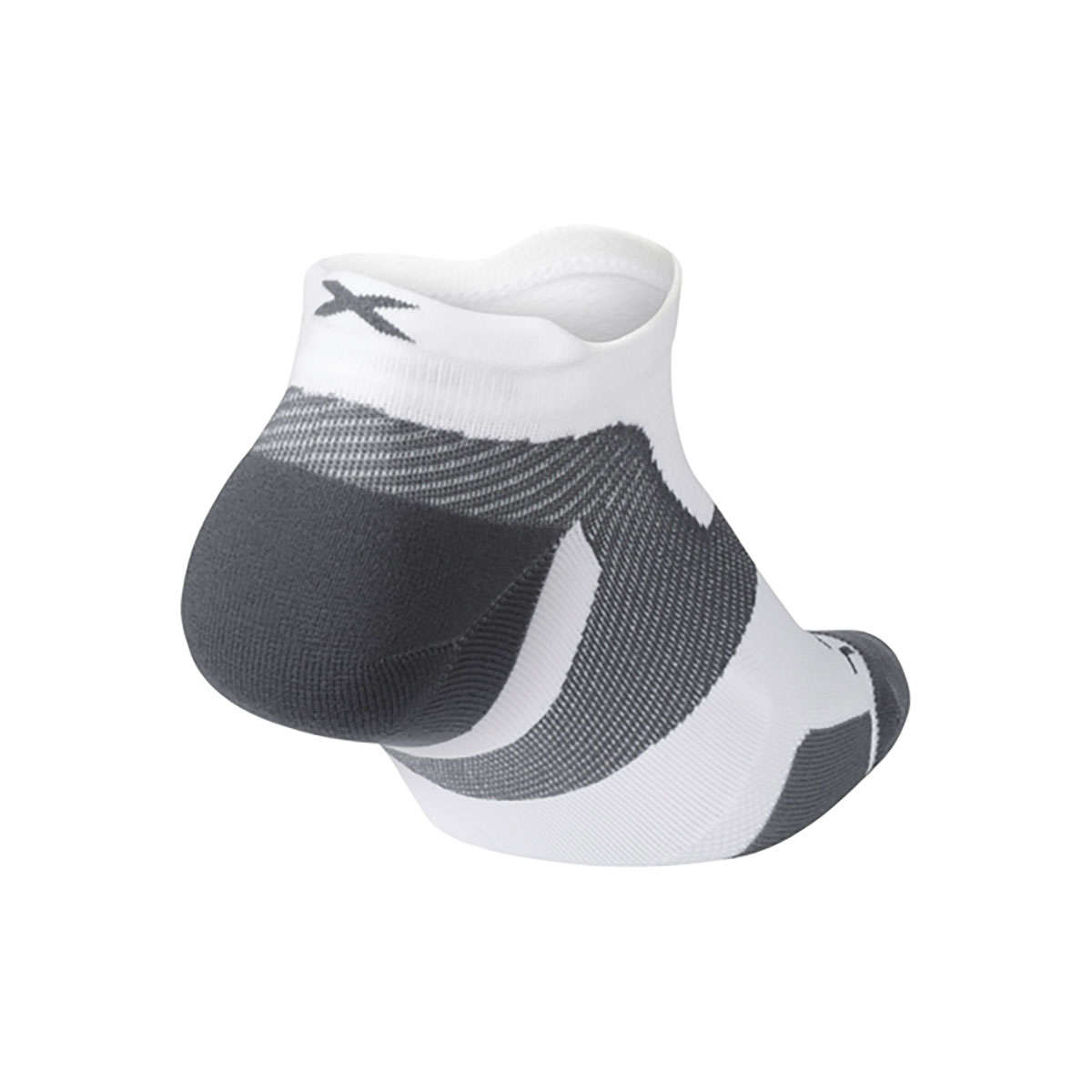 2XU Vectr Light Cushion No Show Compressiesokken Wit/Grijs
