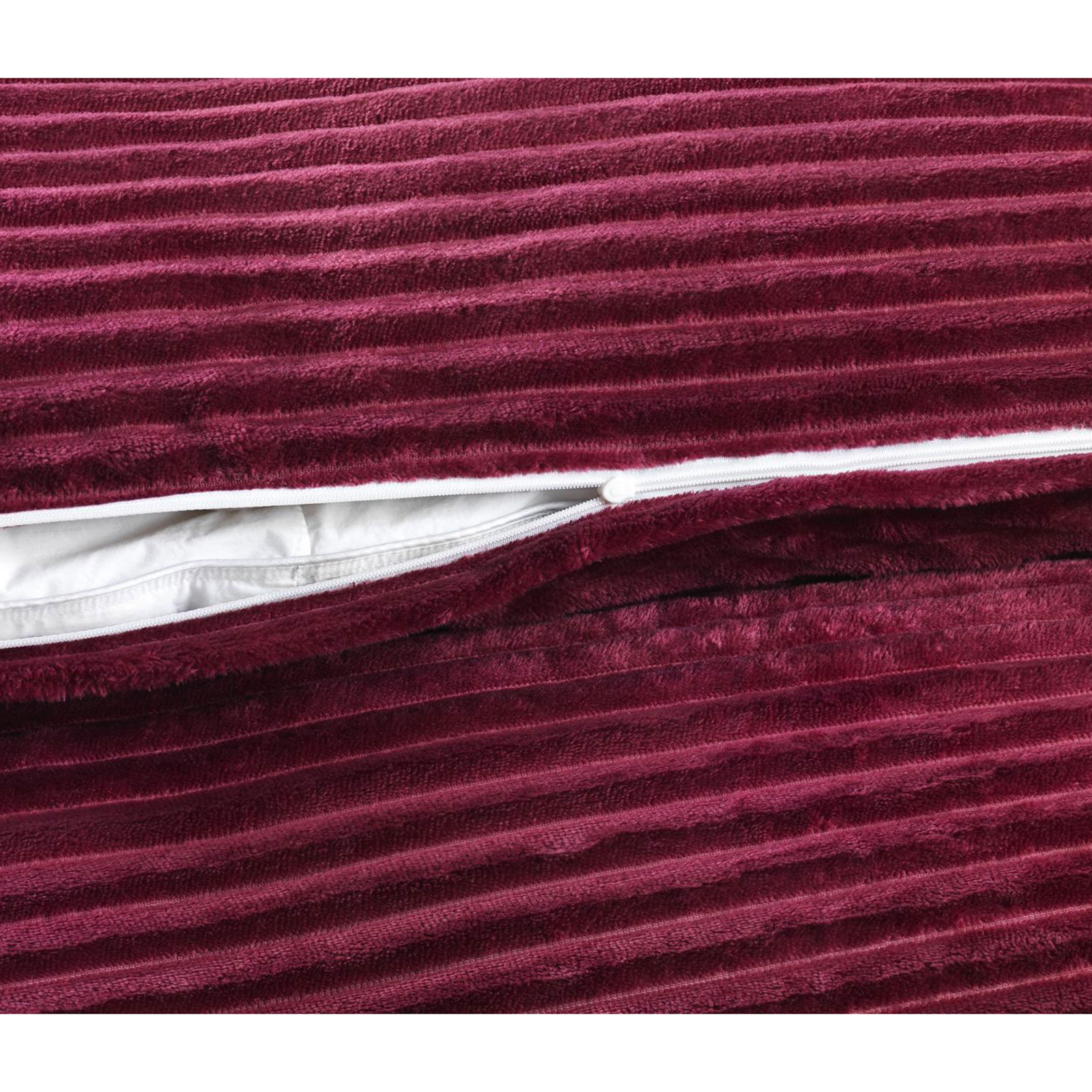 Microfaser-Bettwäsche - bordeaux - Cashmere-Cord-Look - 135x200 cm